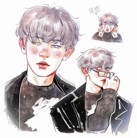 Chanyeol Drawing, Chanyeol Fanart, Exo Art, Exo Fan Art, Exo Fan, Kim Jongdae, Kpop Drawings, Bts Drawings, Anime Drawings Tutorials