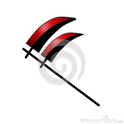 Double Scythe, Stock Illustration, Presentation