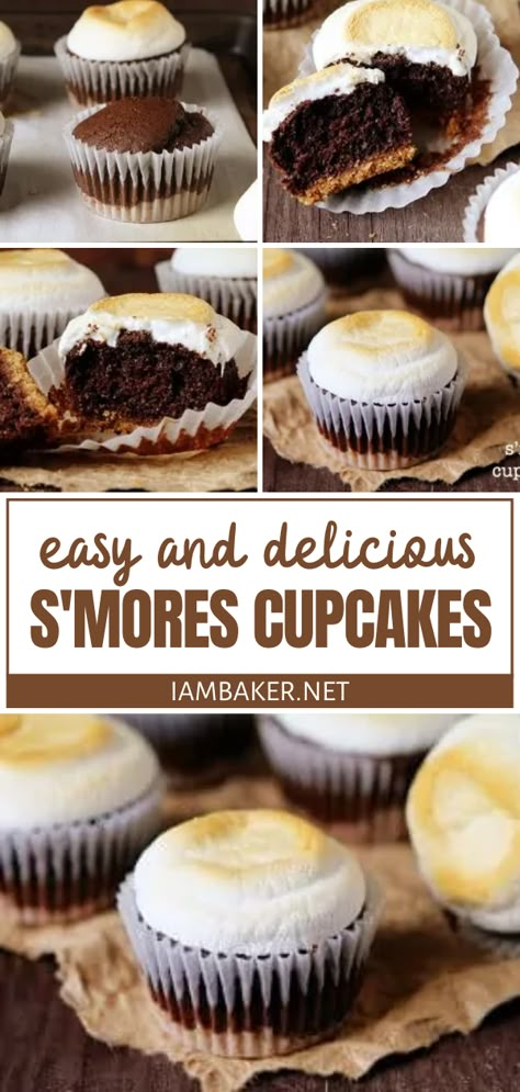 Easy Smores Cupcakes Recipe, S’mores Cupcakes Recipe, S’mores Cupcakes Easy, S'more Cupcakes, Smore Cupcakes Easy, S’mores Cupcake Recipes, S’mores Cake Recipe, S’more Cupcakes, S’mores Cupcake