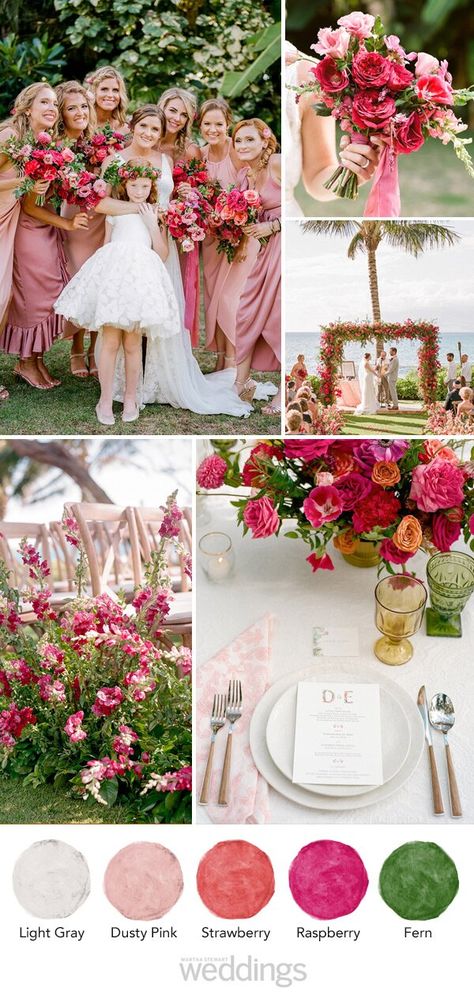 wedding-color-palette-ideas-mood-boards-christina-mcneill-1120 Jewel Tone Wedding Colors, Romantic Color Schemes, Bright Pink Wedding, Choosing Wedding Colors, Vibe Pink, Orange Wedding Colors, Pink Wedding Colors, Wedding Colors Purple, Jewel Tone Wedding