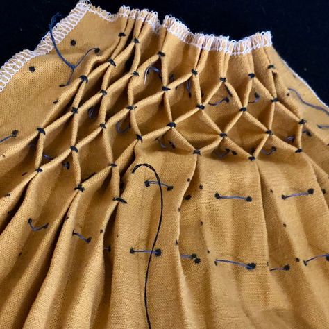 Introduction Embroidered pleat-work (smocking) and what “appears” to be honeycomb smocking was a common element in garb and aprons of the 15th and 16th centuries in Germany. Visit my ar… Honeycomb Smocking, Pleats Techniques, Draping Techniques, German Clothing, German Outfit, Honeycomb Stitch, Smocked Clothes, Thread Up, Hem Stitch