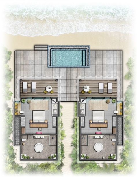 Mini Resort Design Plan, Resort Room Plan, Resort Design Plan Layout, Resort Room Design, Small Resort Design Plan, Resort Floor Plan, Resorts Design, Resort Planning, Overwater Villa