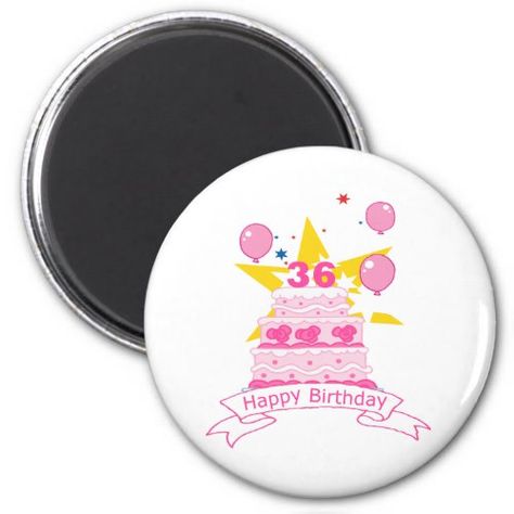 36 Year Old Birthday Cake Magnet 34 Year Old Birthday Cake, Old Birthday Cake, 18th Birthday Party Ideas, 60th Birthday Party Ideas, 60th Birthday Party Invitations, 30th Birthday Party Invitations, 40th Birthday Party Invites, 50th Birthday Party Ideas, 50th Birthday Party Invitations