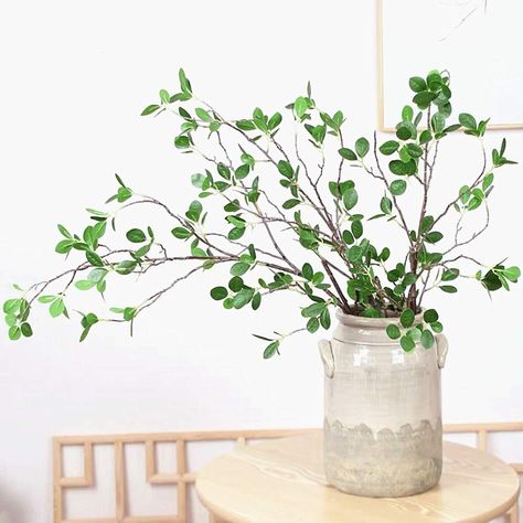 PRICES MAY VARY. Specification: Pack of 2pcs ficus branches (they will be bent in the package to fit delivery package size) , each branch is about 43.3"/110cm in total length with about 7 stems. Vase is not included. Material: Leave are made with high quality plastic and coated with PU. The stems are inserted with iron wire and plastic. You can bend the branch into different shapes or cut any height you want. Perfect decor: With realistic looking and real touch, these artificial branches are per Magnolia Decor, Eucalyptus Plant, Vase With Branches, Kitchen Decor Styles, Dogwood Branches, Faux Branches, Artificial Branches, Faux Eucalyptus, Dining Table Accessories