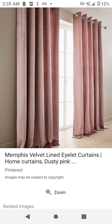 Dusty Pink Bedroom, Curtains Pink, Rose Bedroom, Rose Curtains, Modern Apartment Living Room, Window Curtains Living Room, Rustic Bedroom Decor, Eyelet Curtains, Living Room Decor Inspiration