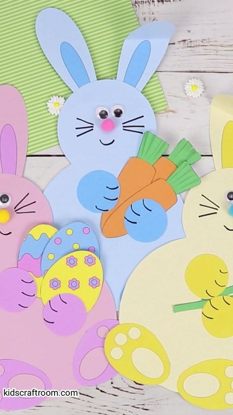 Spring Bunny Crafts, Colour Template, Bunny Rabbit Crafts, Diy – Velikonoce, Decorated Easter Eggs, Spring Bunnies, Easter Crafts Preschool, Bunny Templates, Easter Arts And Crafts