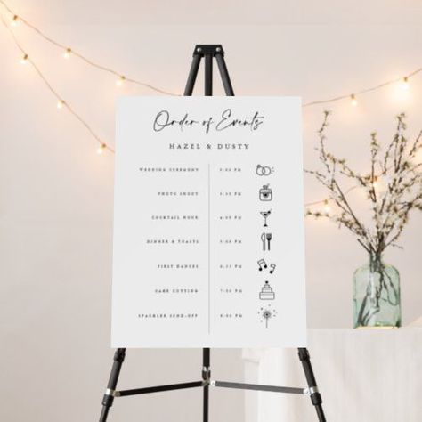 $45.20 | Minimal Wedding Timeline Sign Events Order Poster #minimal wedding decor, wedding foam board sign, welcome greeting sign, welcome ceremony sign, order of events sign, order of day wedding signs, wedding program, wedding timeline sign, wedding day events poster, wedding events welcome sign Event Timeline, Wedding Timeline Sign, Business Posters, Wedding Reception Timeline, Timeline Wedding, Greeting Sign, Reception Sign, Wedding Reception Signs, Sparkler Send Off