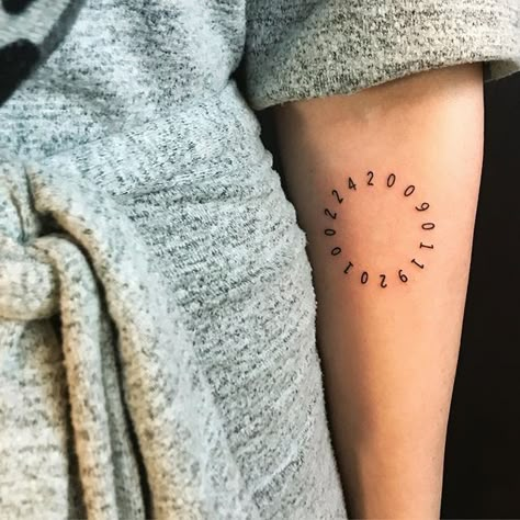 21 Number Tattoos That Honor Special Dates and Lucky Digits Unique Date Of Birth Tattoos, Tattoos Of Dates Births, Stacked Dates Tattoo, Unique Birthday Tattoos, Ten Year Anniversary Tattoo, Unique Wedding Date Tattoo, Birth Time Tattoos Numbers, Three Dates Tattoo, Creative Date Tattoos