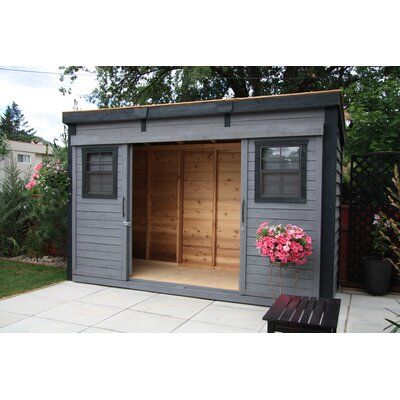 Outdoor Living Today 12ft. W X 4ft. D Solid Wood Lean-To Storage Shed | Wayfair Stratco Sheds, Pool Shed, Backyard Storage Sheds, Lean To Shed, Modern Shed, Wood Storage Sheds, Backyard Storage, Barn Style Doors, Small Sheds