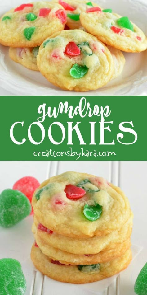 Gumdrop Cookies, Gumdrop Cake, Xmas Candy, Christmas Cookie Recipe, Cherry Cookies, Easy Sugar Cookies, Best Christmas Cookies, Christmas Recipe, Magic Recipe