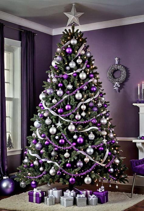 20 Purple Christmas Tree Decoration Ideas: A Regal Touch for Your Holiday Season » HomeDecorFull Christmas Tree Ideas Purple, Purple And White Christmas Tree, Purple Christmas Tree Ideas, Purple Xmas Tree, Lavender Christmas Tree, Purple Christmas Decor, Christmas Tree Purple, Purple Christmas Tree Decorations, Traditional Red And Green Christmas