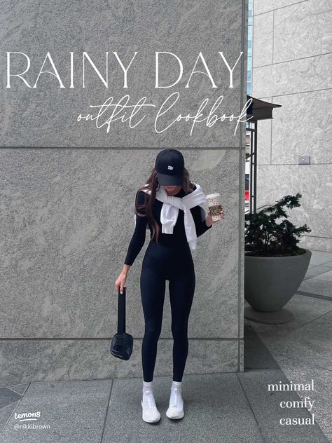 Rainy day outfit look book ☔️🖤 | Gallery posted by nikkibrown | Lemon8 La Rainy Day Outfit, Rainy Day Chill Outfits, Comfy Rainy Day Outfit Winter, Outdoor Rainy Day Outfit, Leggings Rainy Day Outfits, Rainy Weather Outfits Spring, Rainy Day Leggings Outfit, Rainy Day Outfit For Spring Casual, Rainy Day Looks