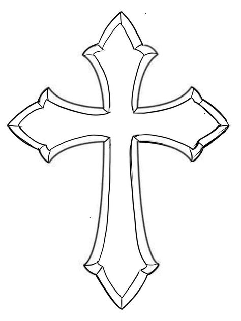 Cross Outline Tattoo, Tattoo Designs Cross, Tattoo Designs Heart, Cross Outline, Cruz Tattoo, Cross Drawing, Cross Tattoo For Men, Cross Tattoos, Tattoo Outline Drawing