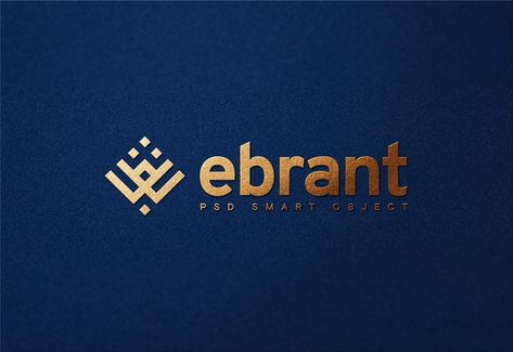 Luxury golden logo mockup on blue paper | Premium Psd #Freepik #psd #logo #mockup #gold #luxury Interior Design Branding Identity, Elegant Logotype, Brand Identity Design Logo Inspiration, Logo Design Branding Fashion, Minimal Logos Inspiration, Coffee Shop Logo Design, Gold Logo Design, Automotive Logo Design, Paper Logo