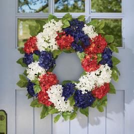 Patriotic Decor - 4th of July | Grandin Road Fourth Of July Wreath, Wreath Storage, Sunflowers And Roses, Americana Wreath, Summer Front Door Wreath, July Wreath, Faux Hydrangea, Tulip Wreath, Green Wreath