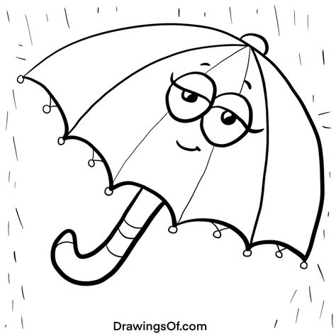 Learn how to make an umbrella drawing: easy, cute instructions in a cartoon style, explained in illustrations and video by a teacher artist. #art #drawing #umbrella Draw Umbrella, Drawing Umbrella, Drawing Easy Cute, Simple Flower Embroidery Designs, Cute Cartoon Eyes, Umbrella Drawing, Pumpkin Drawing, Cute Umbrellas, Mushroom Drawing