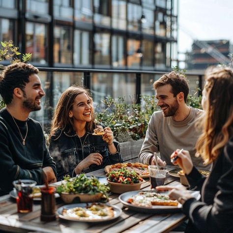 Friendly Outdoor Meal: Friends gather around a #rustic table enjoying a meal and conversation in an urban setting. #friends #dining #outdoor #urban #foodie #aiart #aiphoto #stockcake ⬇️ Download and 📝 Prompt 👉 https://stockcake.com/i/friendly-outdoor-meal_390170_448425 Dining Outdoor, Cozy Restaurant, Dinner Restaurants, Festive Dinner, Restaurant Photography, Restaurant Photos, Friends Gathering, Outdoor Food, Summer Friends