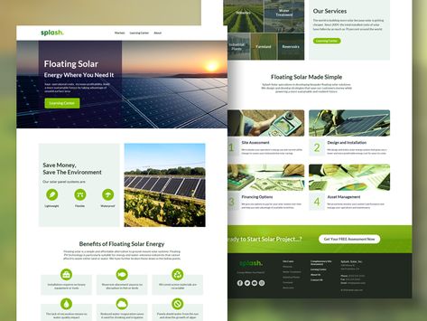 Solar Website Design Inspiration, Home Website Design, Solar Website, Concentrated Solar Power, Solar Panels Design, Freelance Website, Solar Home, Unique Web Design, Web Design Ux Ui