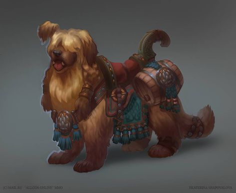 Fantasy Mounts, Fantasy Species, Dog Armor, Dnd Creatures, Mythical Beasts, Canine Art, Fantasy Creatures Art, Creature Concept Art, Animal Companions