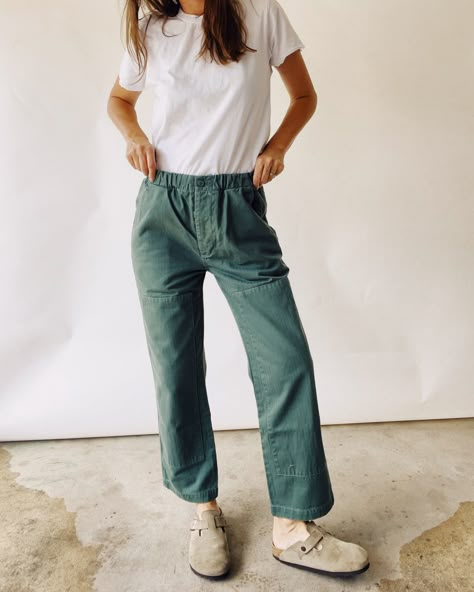 The Chore Pant Fatigue Herringbone Fatigue Pants Outfit For Women, Utility Pants Outfit, Postpartum Fashion, Relaxed Fit Pants, Pants Outfits, Good Buddy, Shaved Head, Workwear Fashion, Clothing Inspiration