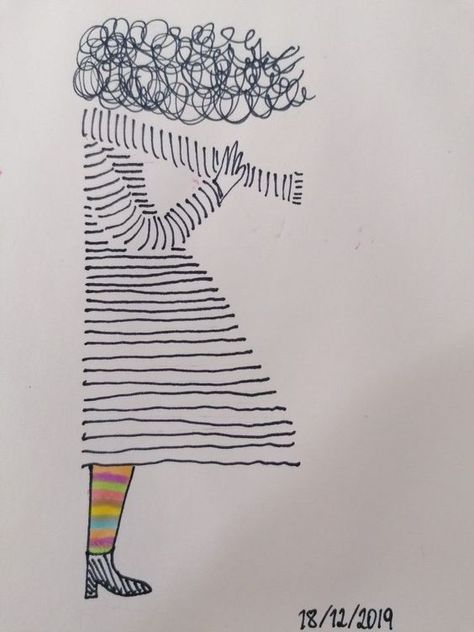 Drawing Whimsical People, Siloette Ideas Painting People, Line Drawings Of People, Whimsical Line Art, Simple Doodles Drawings Creative, Pencil Drawing Background, People Line Drawing, Folk Art Drawing, Modele Zentangle