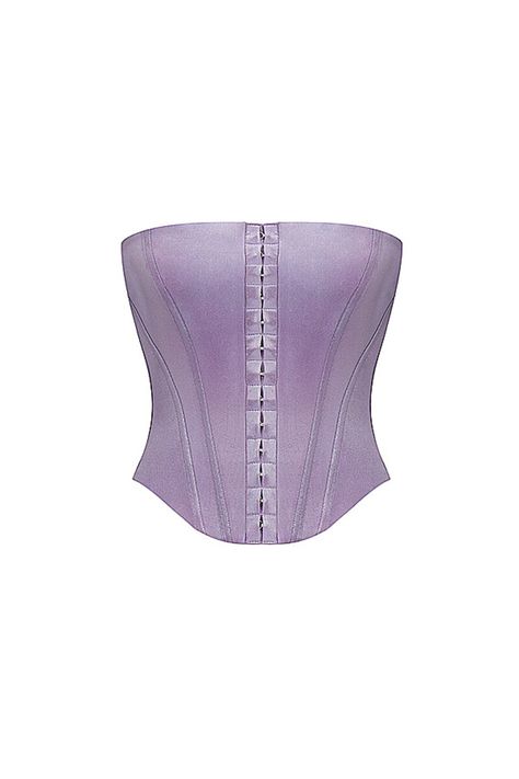 'Cultured' Lilac Strapless Corset - Mistress Rock Purple Plain, Trilogy Tour, Purple Corset, Feminine Luxury, Satin Hands, Eye Details, Purple Things, Strapless Corset, Leather Corset