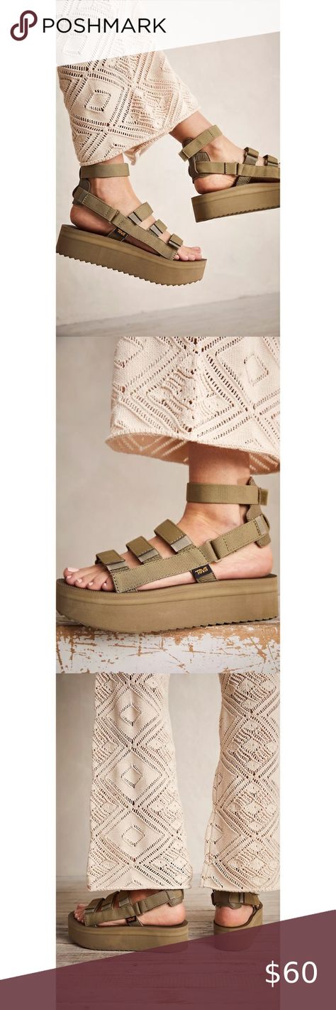 Free People Teva Mevia Flatform Sandals Teva Flatform, Teva Shoes, Flatform Sandals, Chunky Sandals, Lace Skirt, Ankle Strap, Free People, Organic Cotton, Perfect Fit