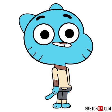 How to draw Gumball Watterson Chalk Wall, Amazing World Of Gumball, World Of Gumball, The Amazing World Of Gumball, Guided Drawing, Lego Friends, Creative Drawing, Drawing Videos, Drawing Base