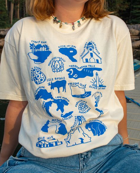 Michigan Nature Checklist T-Shirt Nature Checklist, Michigan Nature, Tahquamenon Falls, Isle Royale, Isle Royale National Park, Lake Huron, Beautiful Sites, 로고 디자인, Christmas Wishlist