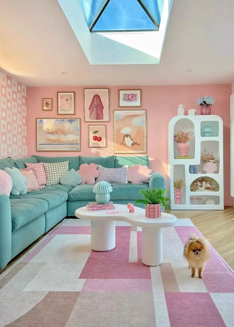 Pastel Living Room, Deco Pastel, Sofa Design Ideas, Pastel Interior, Pastel Home, Pastel Home Decor, Pastel House, Pink Living Room, Dopamine Decor