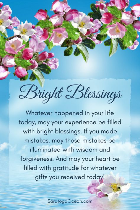 Here is a blessing for you that you can also share with those you care about. May you embrace your life today with love and appreciation. May you let go of whatever didn't work, and embrace the things that brought you some measure of happiness. And may you have a beautiful evening of peaceful relaxation! <3 Wishes For New Beginning Of Life, Blessings For Good Health, May 8 Blessings, May Blessings, Spring Blessings, May 3rd Blessings, Daily Affirmations For New Beginnings, Affirmation For New Beginnings, Strength For Today And Bright Hope