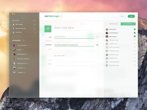 Add New Record - Password Manager for Mac by Shpëtim Ujkani Password Manager, Oil And Gas, Ui Design, Global Community, Mac, Design, User Interface Design