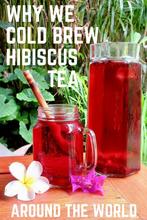 Why We Cold Brew Hibiscus Tea Around the World Hibiscus Tea Recipe, Benefits Of Hibiscus Tea, Benefits Of Hibiscus, Hibiscus Tea Benefits, Hibiscus Flower Tea, Hibiscus Drink, Dried Hibiscus Flowers, Tea Drink Recipes, Herbal Teas Recipes