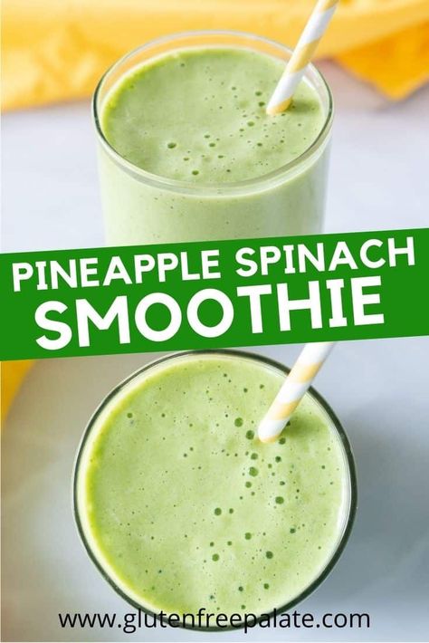 Pineapple Spinach Smoothie Healthy, Pineapple Mango Spinach Smoothie, Vegan Green Smoothie Recipes, Spinach Pineapple Smoothie Recipes, Spinach And Pineapple Smoothie, Spinach Drink, Pineapple Spinach Smoothie, Spinach Pineapple Smoothie, Spinach Smoothie Recipes Healthy