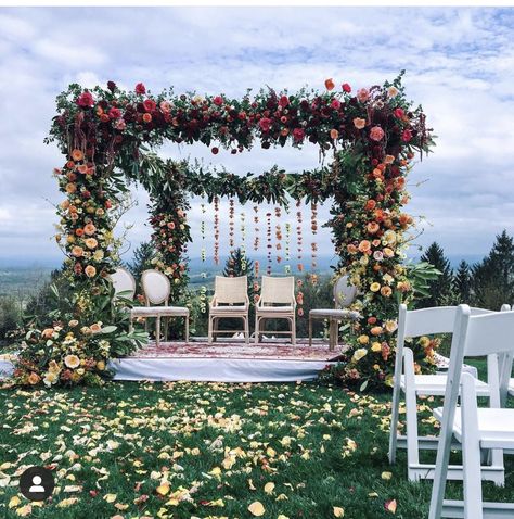 Floral Mandap, Ombre Wedding, Mandap Decor, Furniture Rental, Event Flowers, Blue Skies, Wedding Arch, Event Design, Flower Decorations