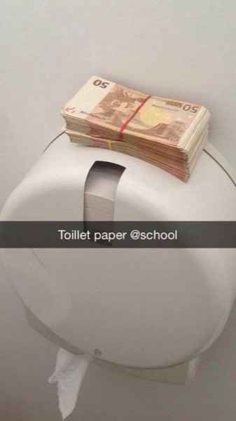 And you thought two-ply was a luxury Rich Kid Problems, Rich Kids Snapchat, Kids Snapchat, Prom Games, Rich People Problems, Snapchat Photos, Funniest Snapchats, Rich Kids Of Instagram, Spoiled Kids