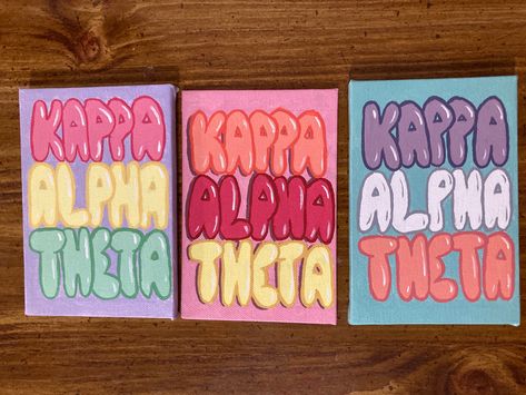 Kappa Painting Canvases, Sorority Canvas Alpha Chi Omega, Kappa Alpha Theta Canvas Painting, Theta Painting Canvases, Theta Canvas Ideas, Kappa Alpha Theta Painting, Theta Phi Alpha Canvas, Sorority Art Canvases, Kkg Painting