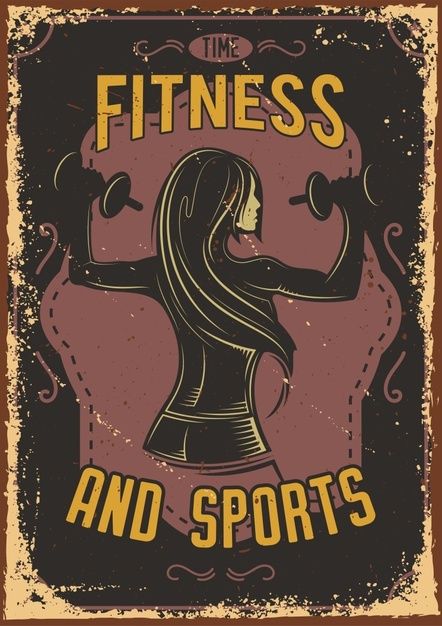 Gym Poster Ideas, Poster Gym Design, Health Widget, Gym Poster Design, Fitness Poster Design, Gym Artwork, Gym Illustration, Vector Poster Design, Fitness Artwork