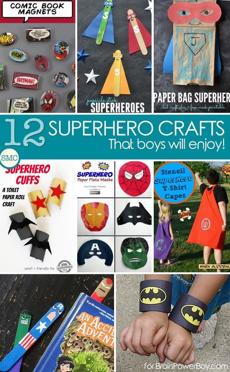 Is your boy a big fan of superheroes? I believe that the best way for boys to learn is through play, and if your boy doesn’t seem interested in craft activities sometimes you just need to find a way to inspire him to get involved. Which is why I pulled together this collection of super cool, superhero crafts that your boy is sure to love! Party Cooler, Hero Crafts, Superhero Crafts, Superhero Classroom, Super Hero Theme, Crafts For Boys, Superhero Theme, Superhero Party, Superhero Birthday