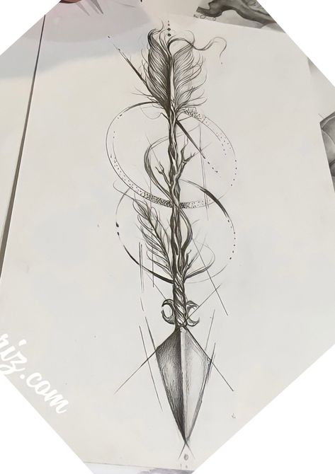 Realistic Arrow Tattoo, Lunar Tattoos, Arrow Tattoo Men, Arrow Tattoos For Men, Arrow Sketch, Native Indian Tattoos, Mens Arrow Tattoo, Phoenix Bird Tattoos, Indian Tattoos