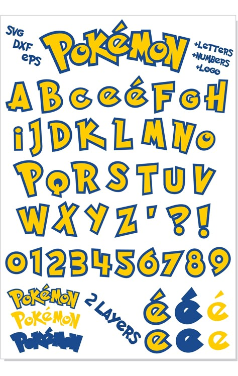 Pokémon Font, Cricut Pokemon, Pokemon Cricut, Pokemon Alphabet, Pokemon Letters, Svg Pokemon, Pokemon Party Decorations, Pokemon Themed Party, Pokemon Logo