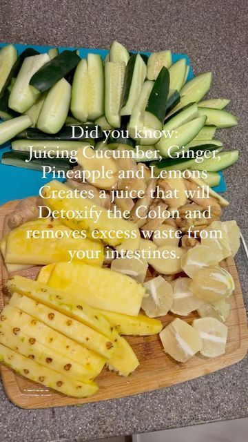 Detoxing Foods, Gut Detox Cleanse, Gut Cleansing Foods, Gut Cleanse Drink, Colon Cleanse Juice Recipes, Juicing Recipes For Colon Cleanse, Pineapple Cucumber Cleanse, Smoothie For Colon Cleansing, Pineapple Cucumber Ginger Lemon Cleanse