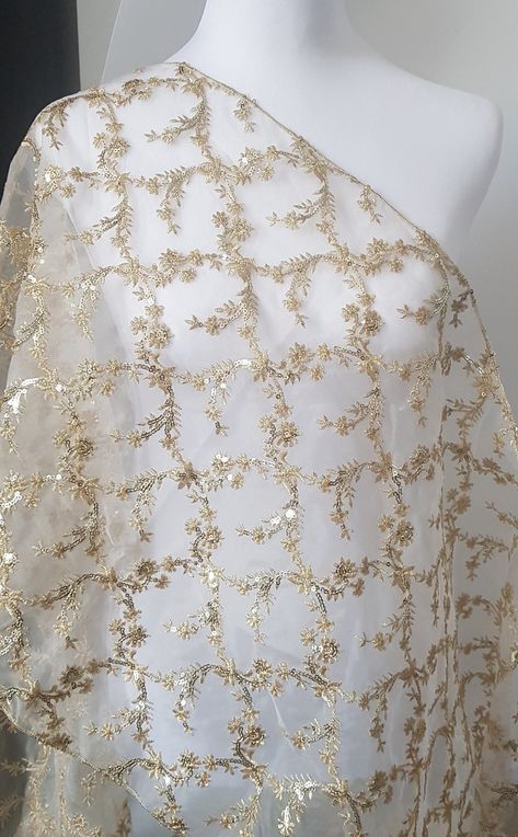 Excited to share the latest addition to my #etsy shop: Gold Shawl. Gold Scarf. Gold Embroidery on Ivory Organza Shawl. Gold Wedding Shawl. Gold Wrap. Gold Cover Up. Gold Statement Shawl. Gift https://etsy.me/3TePggI #gold #white #ivoryshawl #goldshawl #goldscarf #goldw Indian Asthetics, Organza Shawl, Steampunk Wedding Dress, Gold Shawl, Project 2025, Gold Scarf, Emerald Dresses, Chiffon Shawl, Gold Wrap