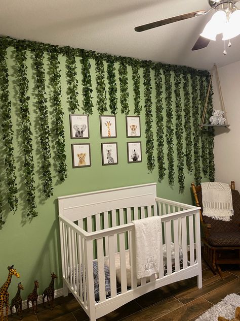 Simple Jungle Nursery, Jungle Theme Room For Boys, Jungle Theme Nursery For Boys, Baby Jungle Theme Nursery, Baby Boy Jungle Nursery, Jungle Nursery Theme, Zoo Themed Nursery, Subtle Jungle Theme Nursery, Zoo Animal Nursery Theme