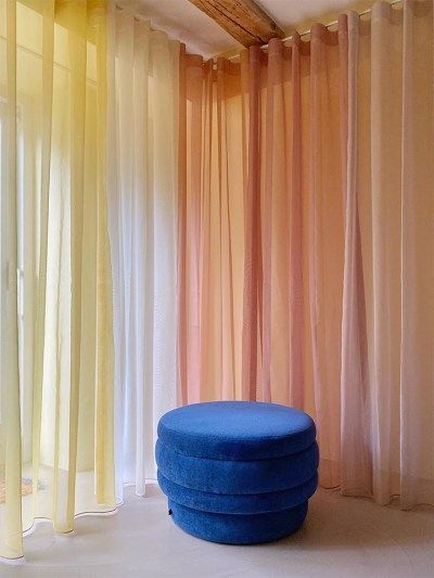 What It’s Like to Live in a Pastel Color Palette Danish Home, Architecture Set, Pastel Color Palette, Terrazzo Flooring, Pastel Colour Palette, Colorful Curtains, Scandinavian Home, Color Therapy, Sheer Curtains