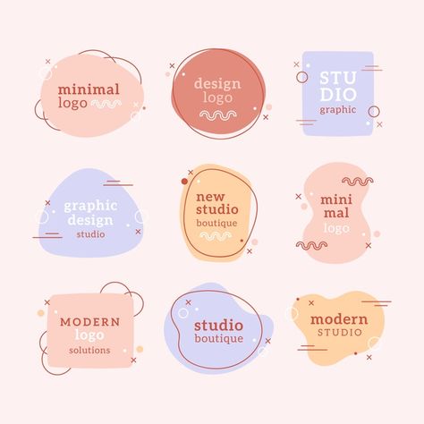 Journal Logo Design, Canva Logo Ideas Aesthetic, Pastel Logo Ideas, Logos Color Pastel, Cute Label Design, Aesthetic Label Design, Pastel Branding Design, Cute Logo Design Ideas, Canva Logo Ideas