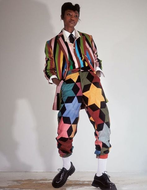 Jjba Fashion Inspiration, Weird Outfits Men, Jjba Fashion, Clowncore Fashion, Jjba Oc, 90's Punk, Clown Aesthetic, Weird Style, Interesting Shapes