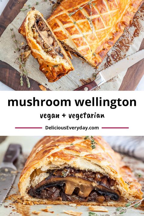 Wellington Vegetarian, Mushroom Pastry, Mushroom Wellington Vegan, Vegan Mushroom Wellington, Vegetarian Wellington, Vegan Wellington, Mushroom Wellington, Wellington Recipe, Vegan Holiday Recipes