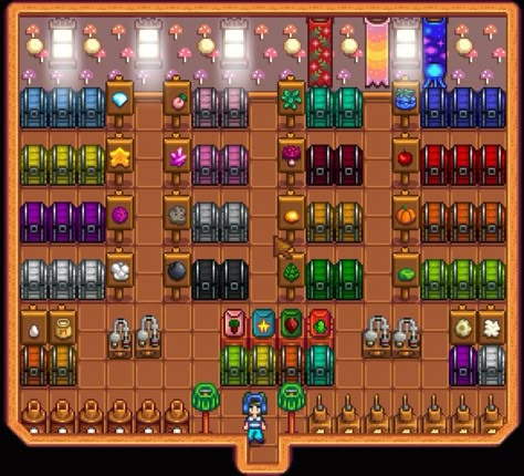 My new built storage shed / year 3 Shed Stardew Valley, Stardew Storage, Stardew Storage Shed, Stardew Valley Storage, Stardew Valley Storage Shed, Stardew Valley Layout, Farm Games, Stardew Valley, Storage Shed