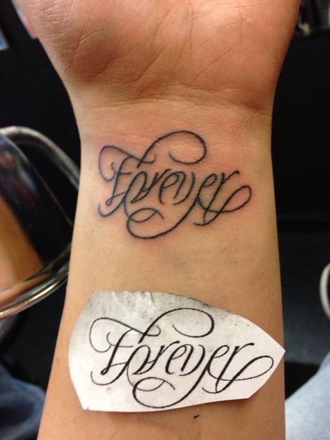 Forever and always ambigram Forever Young Tattoo, Always And Forever Tattoo, Are Tattoos, Font Tato, Always Tattoo, Ambigram Tattoo, Best Couple Tattoos, Forever Tattoo, Forever And Always